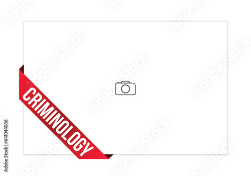 Criminology red vector banner illustration isolated on white background