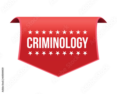 Criminology banner design. Criminology icon. Flat style vector illustration.
