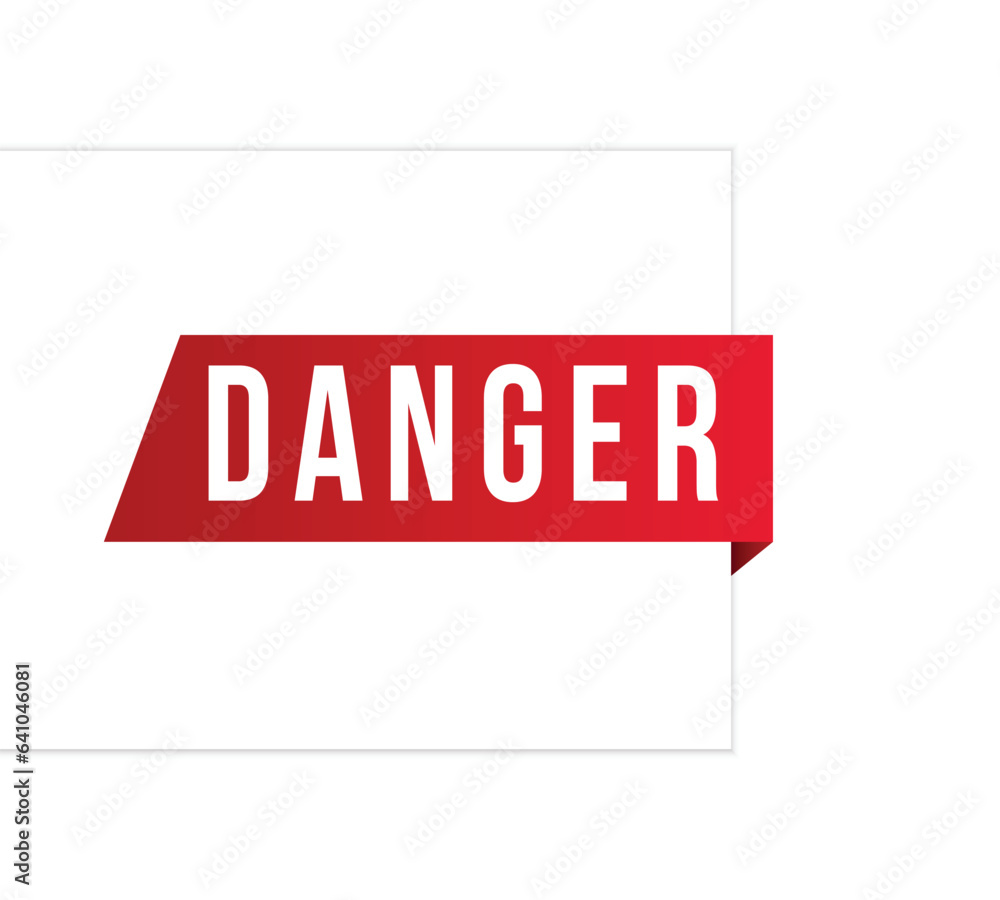 Fototapeta premium Danger red vector banner illustration isolated on white background