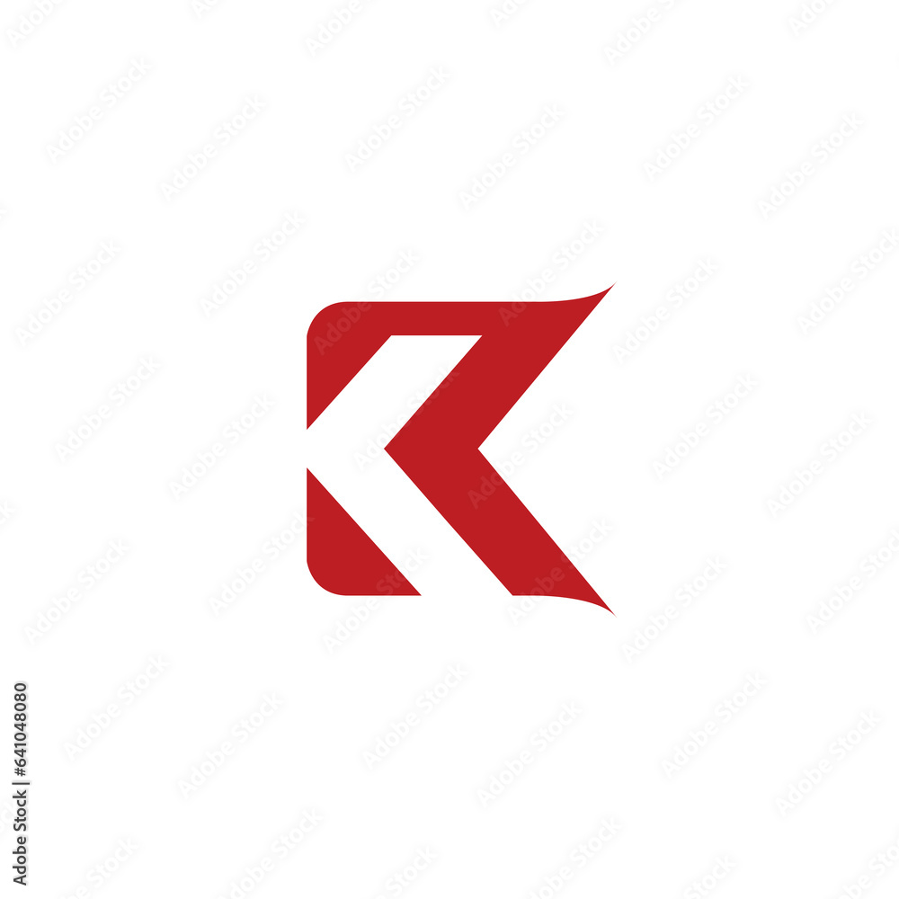 KR Logo Design. Letter KR Icon With Red Color KR Logo Design. Letter KR Icon With Red Color