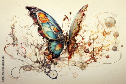 Amazing Transformations showcased in a dynamic artwork. Metamorphosing shapes and colors illustrate the evolution of life and innovation. Generated with AI © Chanwit