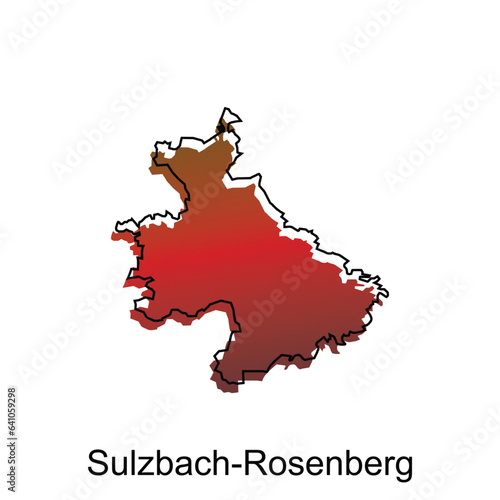 High detailed vector map of Sulzbach, Rosenberg modern outline, Logo Vector Design. Abstract, designs concept, logo, logotype element for template. photo