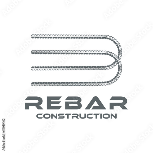 rebar concrete construction logo design vector for business
