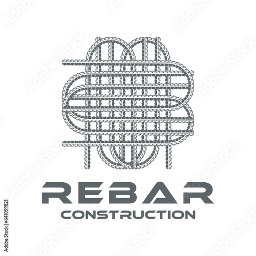 	
rebar concrete construction logo design. reinforcing steel business, cast iron reinforcement, building and architecture company	
