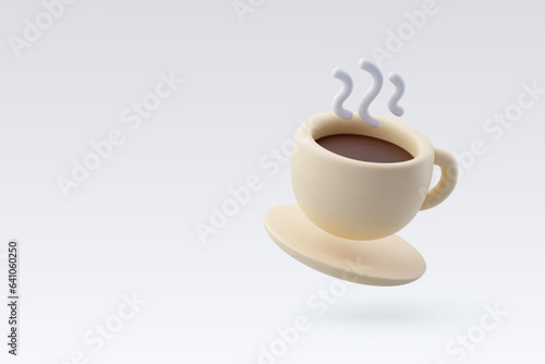 3d Vector Cup of coffee, Hello autumn concept.