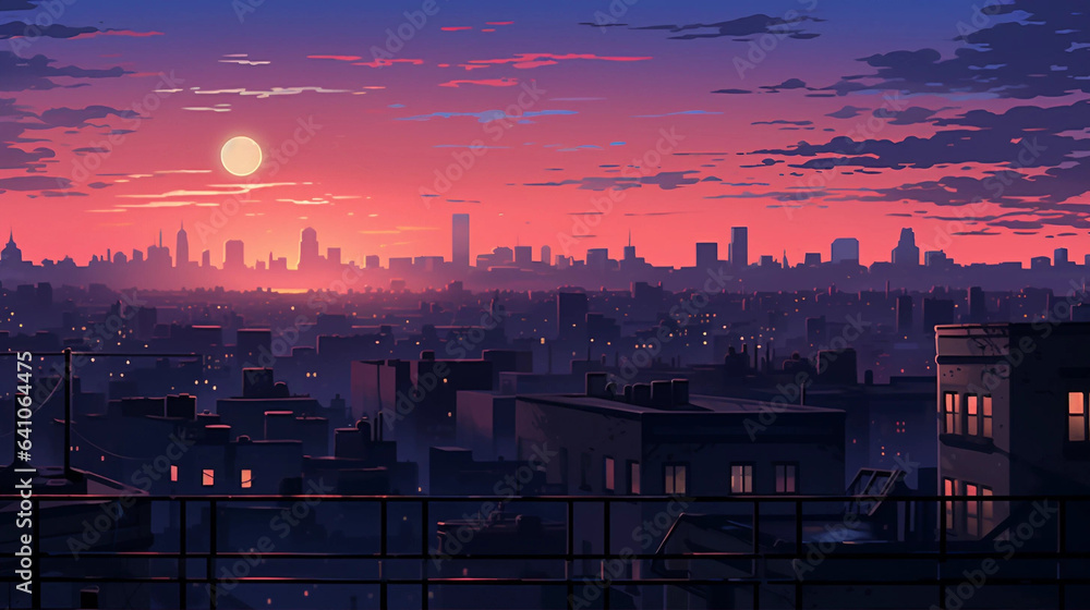 A Cityscape Backdrop Artwork with Copy Space