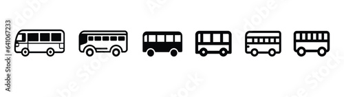 Bus icon set. bus vector icon, Bus icon vector, solid logo illustration, pictogram isolated on white, Bus icon set. Transport symbol in linear style. transport icons set. school bus vector icons
