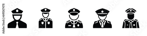 Policeman linear icon. Police officer icon. Police Icon. Characters of professions police Icon. Security Officer icons in vector. Logotype, Policeman avatar vector icons © MdAtaurRahman