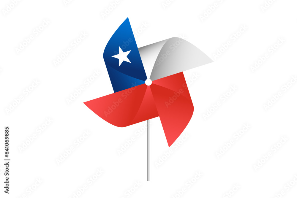 Molino de papel con diseño de bandera de Chile en formato vectorial Molino de papel con diseño de bandera de Chile en formato vectorial