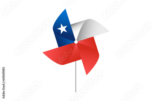 Molino de papel con diseño de bandera de Chile en formato vectorial
