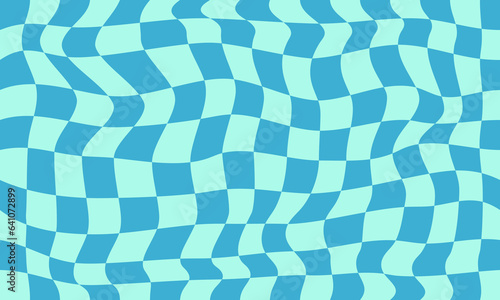 Psychedelic checkered seamless pattern groovy checkerboard simple waves background 