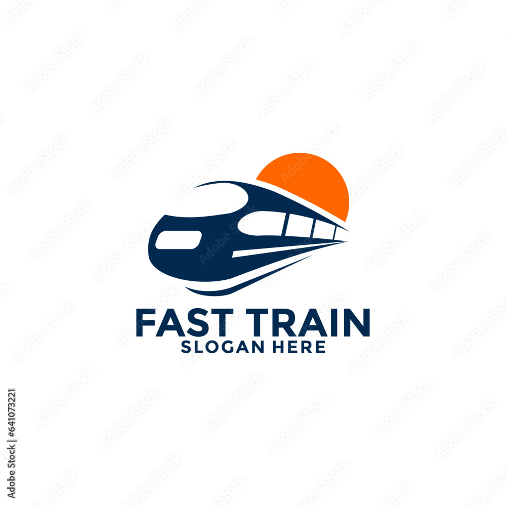 Train logo vector illustration design.fast train logo.High speed train logo icon template Train logo vector illustration design.fast train logo.High speed train logo icon template