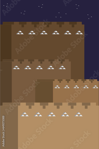 Abstract of old house in Riyadh diryah , Saudi Arabia, mud houses 