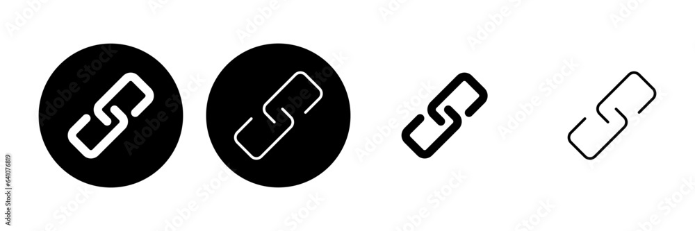 Link icon set. Hyperlink chain symbol. Link icon set. Hyperlink chain symbol.