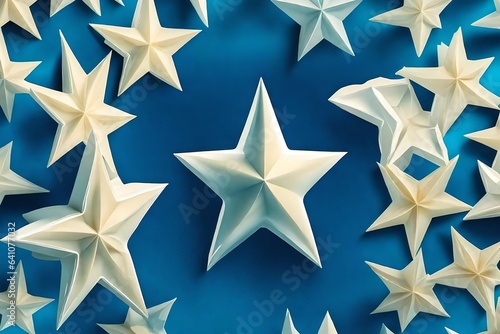 cream stars on blue