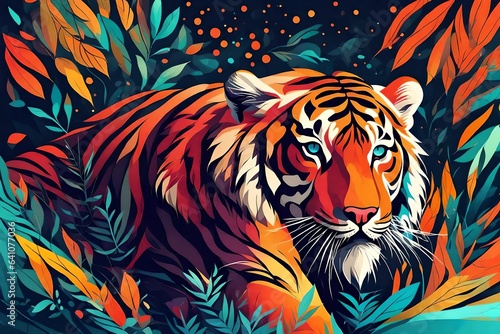 tiger on a color background