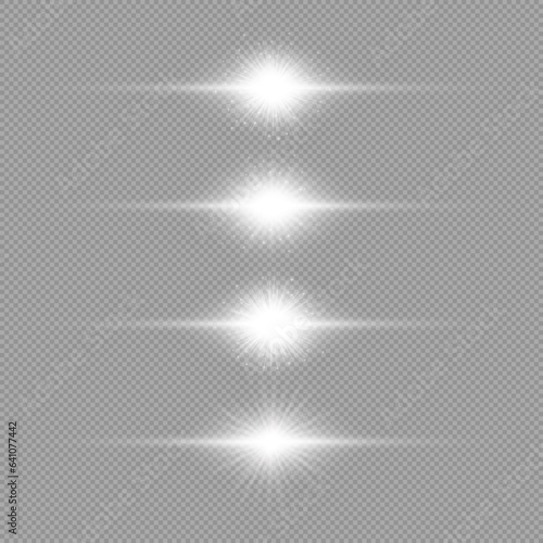 White horizontal light effect of lens flares