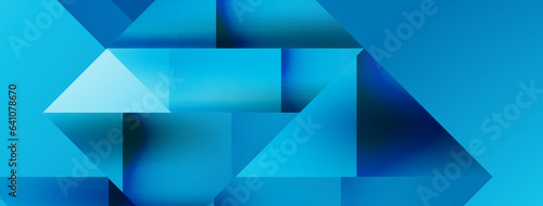 Vivid abstraction unfolds. Triangles in seamless harmony, composing dynamic geometric backdrop. Interplay of angles and hues forms captivating tapestry, evoking modernity and artistic allure