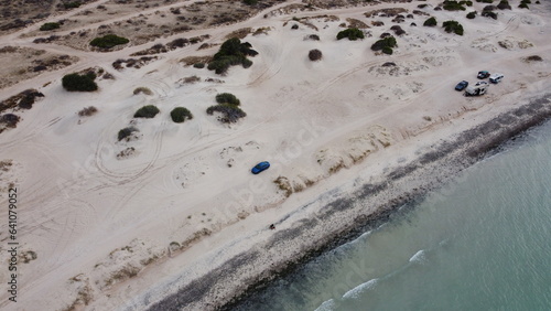 drone photography at el tecolote beach in baja california sur mexico photo