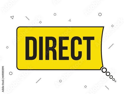 Direct banner design. Direct icon. Flat style vector illustration.