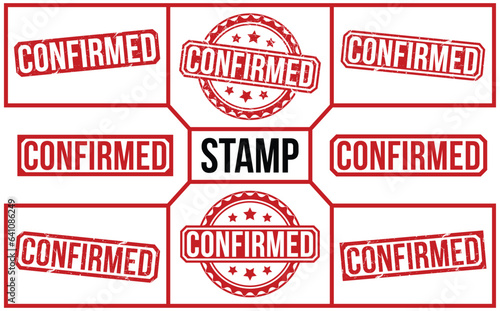 Confirmed rubber stamp vector illustration on white background. Confirmed rubber stamp