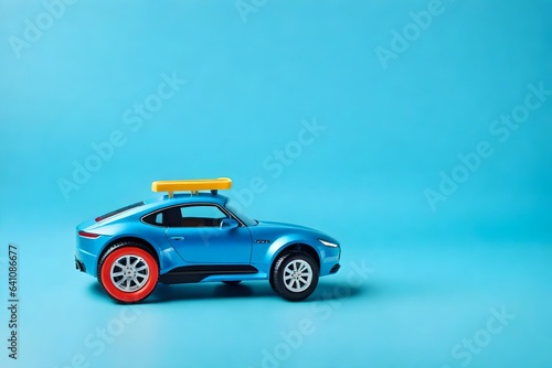 toy car on a blue background © SAJAWAL JUTT