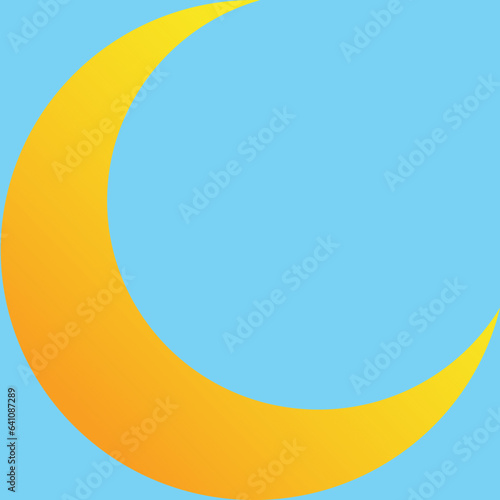 Crescent shape in square gradient illustration