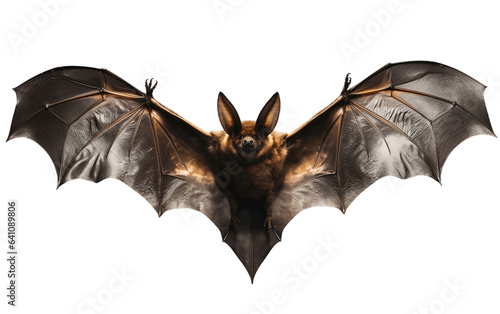 Bat with wings on white transparent background