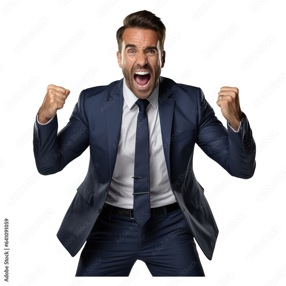 Europe man in a suit and tie, feeling elated, expressive body language on transparent backgrounds . Generative AI Europe man in a suit and tie, feeling elated, expressive body language on transparent backgrounds . Generative AI