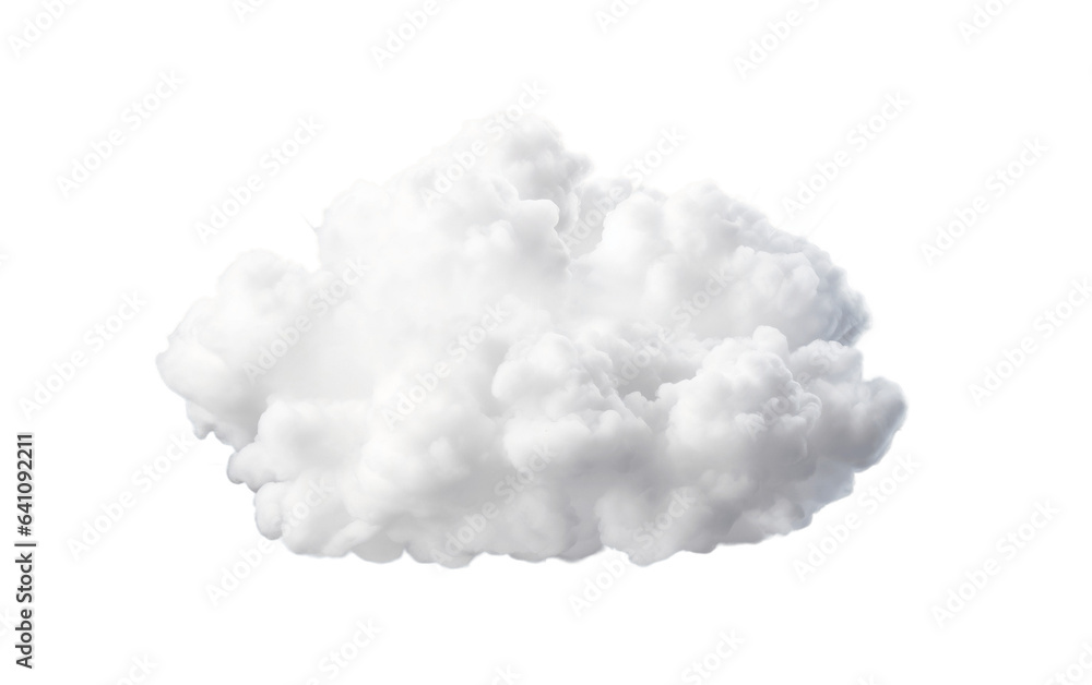 3D Cloud on white transparent background