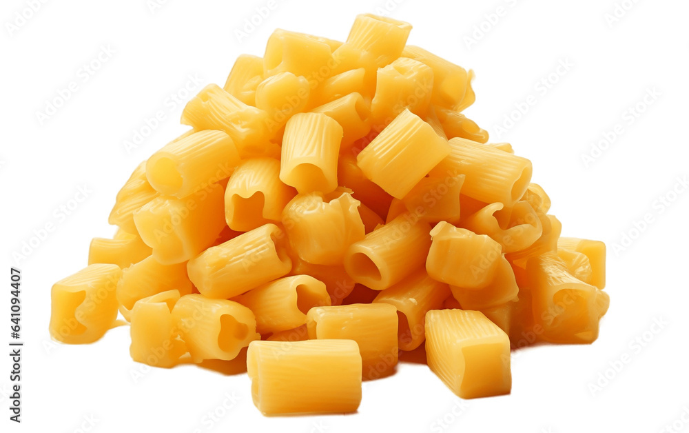 Cheese Macaroni on white transparent background