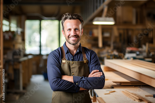 portrait of male carpenter in workshop