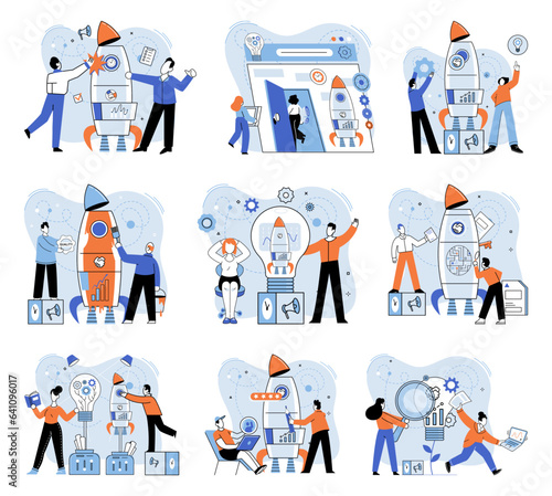 Team solving problems Team work and team building, corporate and partnership Thoughtful people Problem solving, creative solution, innovative business approach Successful business development, plan