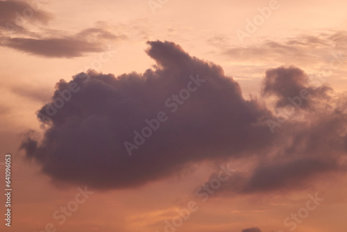 Cumulus humilis clouds in sunset 