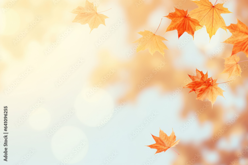 Yellow and orange fallen maple leaves on abstract background. Autumn natural backdrop. Fall season. Copy space Yellow and orange fallen maple leaves on abstract background. Autumn natural backdrop. Fall season. Copy space