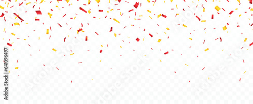 Red and Gold Confetti  isolated on white background