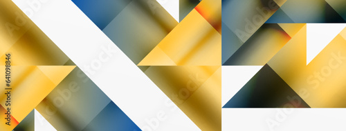 Vivid abstraction unfolds. Triangles in seamless harmony, composing dynamic geometric backdrop. Interplay of angles and hues forms captivating tapestry, evoking modernity and artistic allure