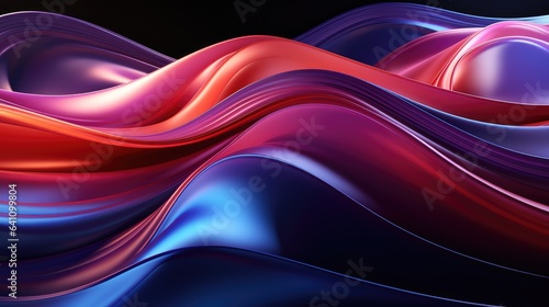 Vibrant Neon Holographic Twisted Wave in Motion