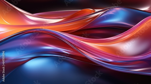 Vibrant Neon Holographic Twisted Wave in Motion