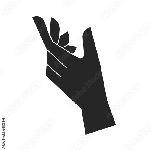 Woman hand pose flat illustration