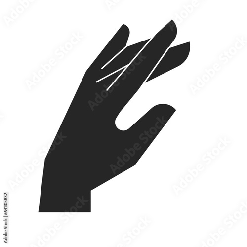 Woman hand pose flat illustration