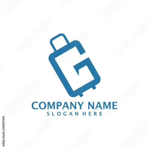 Letter G with Suitcase logo design vector. Initial G with Suitcase logo design template concept