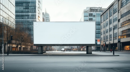 Big empty billboard in the city. Roadside large billboards