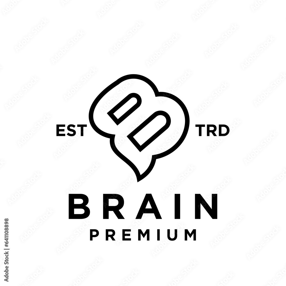 brain B Letter logo icon design illustration brain B Letter logo icon design illustration