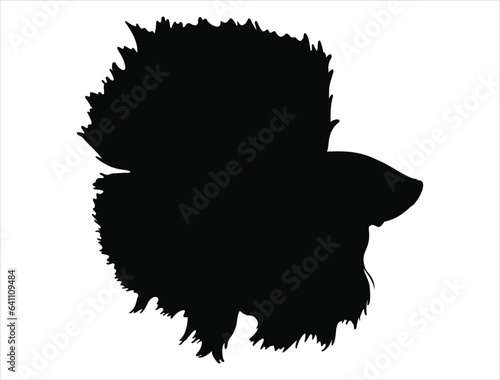 Betta fish silhouette vector art