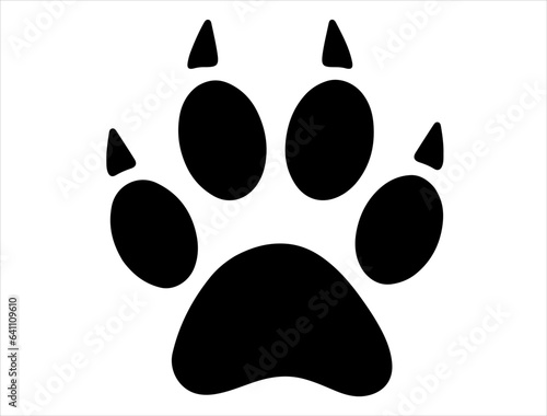 Bobcat paw print silhouette vector art