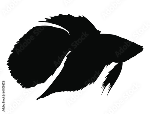 Betta fish silhouette vector art