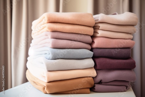 A selection of cashmere sweaters is displayed, with their soft hues and luxurious textures inviting touch