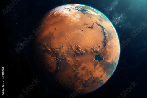 planet Mars in space