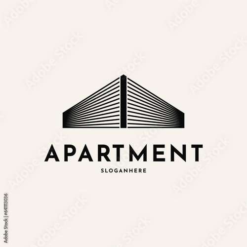 Building architecture property line logo design creative idea